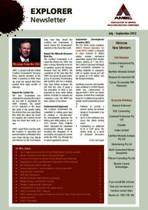 EXPLORER Newsletter ASSOCIATION OF MINING AND EXPLORATION COMPANIES