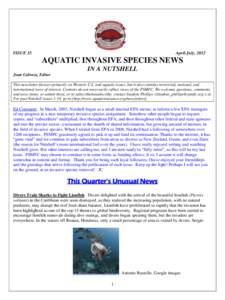 ISSUE 35  April-July, 2012 AQUATIC INVASIVE SPECIES NEWS IN A NUTSHELL