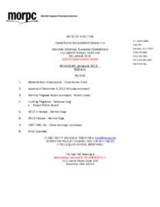 NOTICE OF A MEETING TRANSPORTATION ADVISORY COMMITTEE MID-OHIO REGIONAL PLANNING COMMISSION 111 LIBERTY STREET, SUITE 100 COLUMBUS, OHIO SCIOTO CONFERENCE ROOM