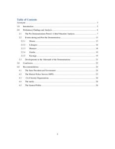 Table of Contents Acronyms ........................................................................................................................................ 3 1.0 Introduction .....................................