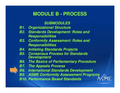 MODULE B - PROCESS B1. B2. B3. B4. B5.