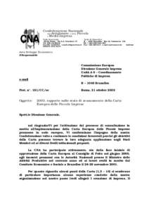 Confederazione Nazionale dell’Artigianato e della Piccola e Media Impresa Sede Nazionale[removed]Roma - Via G.A. Guattani, 13