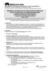 DER LANDRAT, FD Technischer Umweltschutz - Untere Wasserbehörde Heedfelder Str. 45, 58509 Lüdenscheid; www.maerkischer-kreis.de Tel.: ([removed]; Fax: ([removed]; E-Mail: [removed]