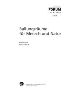 ISSN[removed]Ballungsräume für Mensch und Natur Redaktion Silvia Tobias