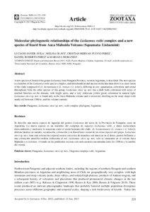 Molecular phylogenetic relationships of the Liolaemus rothi complex and a new species of lizard from Auca Mahuida Volcano (Squamata: Liolaemini)