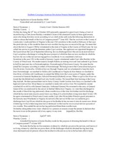 Southern Campaign American Revolution Pension Statements & Rosters Pension Application of James Buckley W339 Transcribed and annotated by C. Leon Harris State of Tennessee } County Court October Sessions 1832 Weakley Cou