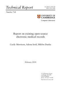 Report on existing open-source electronic medical records