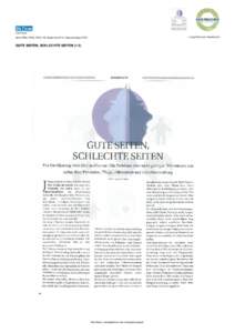 Die Presse Ludwig Boltzmann Gesellschaft Seite PRE6, PRE8, PRE9[removed]September[removed]Gesamtauflage: [removed]GUTE SEITEN, SCHLECHTE SEITEN (1/3)