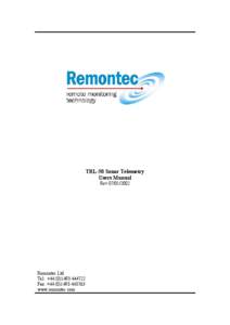 TRL-50 Sonar Telemetry Users Manual Rev[removed]Remontec Ltd Tel: +[removed]