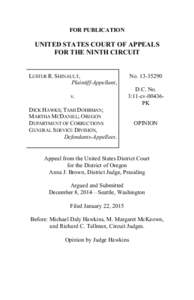 FOR PUBLICATION  UNITED STATES COURT OF APPEALS FOR THE NINTH CIRCUIT  LESTER R. SHINAULT,