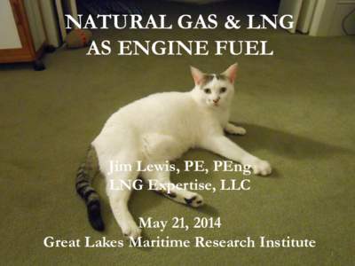 NATURAL GAS & LNG AS ENGINE FUEL Jim Lewis, PE, PEng LNG Expertise, LLC May 21, 2014