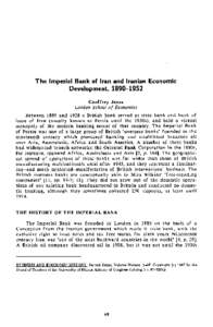 The Imperial Bank of Iran and Iranian Economic Development, [removed]Geoffrey Jones