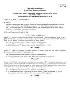 BACTERIAL MONITORING FOR THE BUCK CREEK WATERSHED