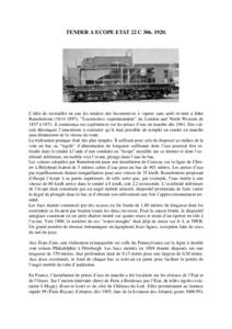 TENDER A ECOPE ETAT 22 C[removed]L’idée de ravitailler en eau les tenders des locomotives à vapeur sans arrêt revient à John
