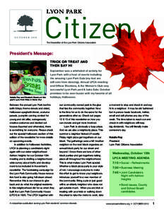 LYON PARK  OCTOBER 2010 Citizen The Newsletter of the Lyon Park Citizens Association