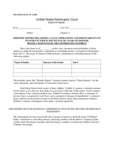 B26 (Official Form[removed]United States Bankruptcy Court District of Hawaii In re