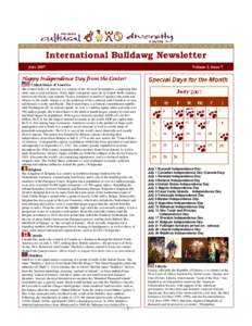International Bulldawg Newsletter July 2007 Volume 2, Issue 7  Happy Independence Day from the Center!