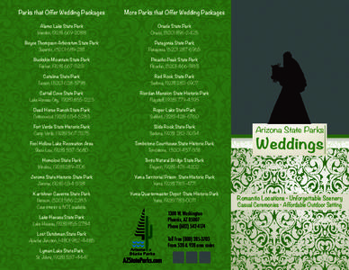 Parks that Offer Wedding Packages  More Parks that Offer Wedding Packages Alamo Lake State Park Wenden, ([removed]