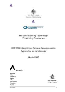 HORIZON SCANNING TECHNOLOGY PRIORITISING SUMMARY