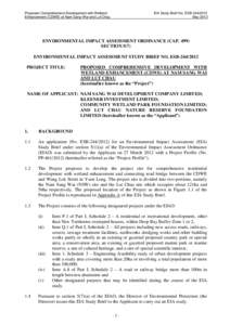 Proposed Comprehensive Development with Wetland Enhancement (CDWE) at Nam Sang Wai and Lut Chau EIA Study Brief No. ESB[removed]May 2012