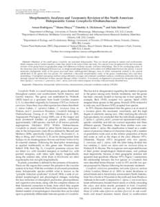 Systematic Botany (2013), 38(3): pp. 795–804 © Copyright 2013 by the American Society of Plant Taxonomists DOI[removed]036364413X670403 Morphometric Analyses and Taxonomic Revision of the North American Holoparasitic 