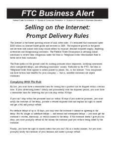 Selling on the Internet: Prompt Delivery Rules