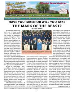 World Newsletter  NEW JERUSALEM Pastor Tony Alamo  Churches Worldwide