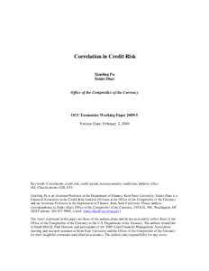 Economics Working Paper[removed]: Correlation in Credit Risk