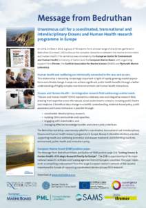 Personal life / Plymouth Marine Laboratory / Carnewas and Bedruthan Steps / Health / Health promotion / Cornwall