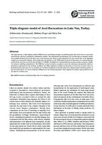 Hydrology and Earth System Sciences, 7(2), 235–)  © EGU Triple diagram model of level fluctuations in Lake Van, Turkey Abdüsselam Altunkaynak, Mehmet Özger and Zekai Sen