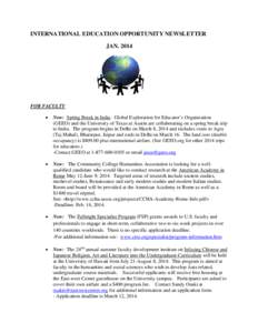 Microsoft Word - International Education Opportunity Newsletter - January 2014