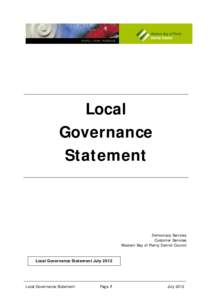 Local Governance Statement Democracy Services Customer Services