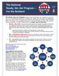 The National Ready, Set, Go! Program – For the Resident Powered by the IAFC