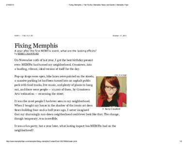 [removed]Fixing Memphis | The Fly-By | Memphis News and Events | Memphis Flyer N E W S » TH E F L Y-B Y