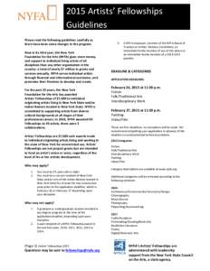 Résumé / Employment / Recruitment / New York Foundation for the Arts