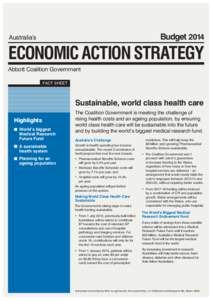 BudgetAustralia’s ECONOMIC ACTION STRATEGY Abbott Coalition Government