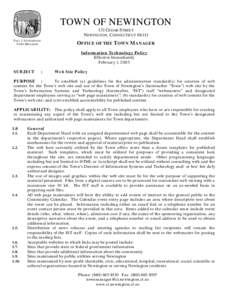 TOWN OF NEWINGTON 131 CEDAR STREET NEWINGTON, CONNECTICUT[removed]PAUL J. FETHERSTON TOWN MANAGER
