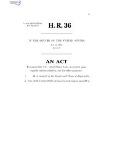 II  114TH CONGRESS 1ST SESSION  H. R. 36