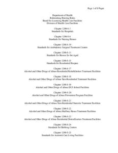 Page 1 of 9 Pages Department of Health Rulemaking Hearing Rules Board for Licensing Health Care Facilities Division of Health Care Facilities Chapter[removed]