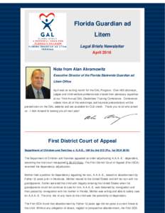Florida Guardian ad Litem Legal Briefs Newsletter AprilNote from Alan Abramowitz