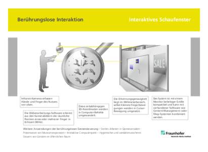 Karteikarte-Schaufenster-2011-D-E_3D-Karten.qxd[removed]:40 Seite 1  Berührungslose Interaktion Infrarot-Kameras erfassen Hände und Finger des Nutzers