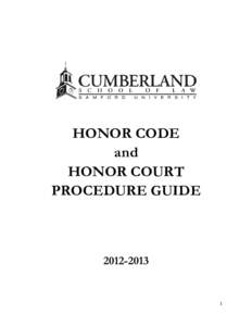 HONOR CODE and HONOR COURT PROCEDURE GUIDE[removed]