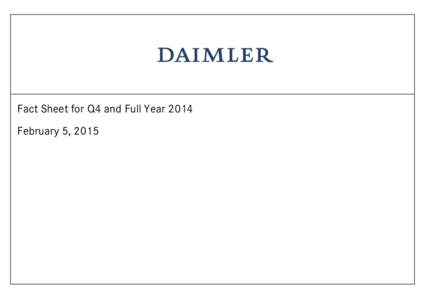 Daimler Fact Sheet for Q4 and Full Year 2014