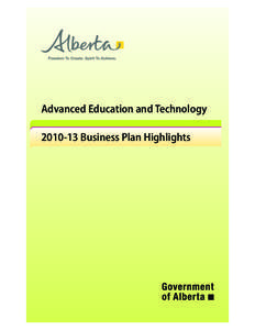 Advanced Education and Technology[removed]Business Plan Highlights Advanced Education and Technology Vision