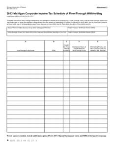 Attachment 5  Michigan Department of Treasury[removed]Rev[removed]Michigan Corporate Income Tax Schedule of Flow-Through Withholding