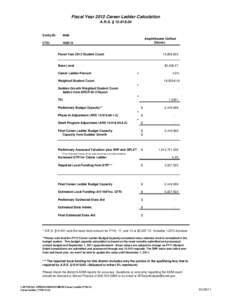 Fiscal Year 2012 Career Ladder Calculation A.R.S. § [removed]Entity ID:  4406