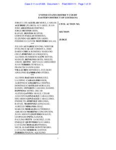 Case 2:11-cv[removed]Document 1  Filed[removed]Page 1 of 31 UNITED STATES DISTRICT COURT EASTERN DISTRICT OF LOUISIANA