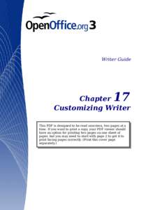 Writer Guide  17 Chapter Customizing Writer