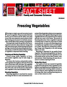 Family and Consumer Sciences HYG[removed]Freezing Vegetables F