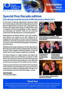 Newsletter WINTER 2nd edition 2011 Special One Decade edition